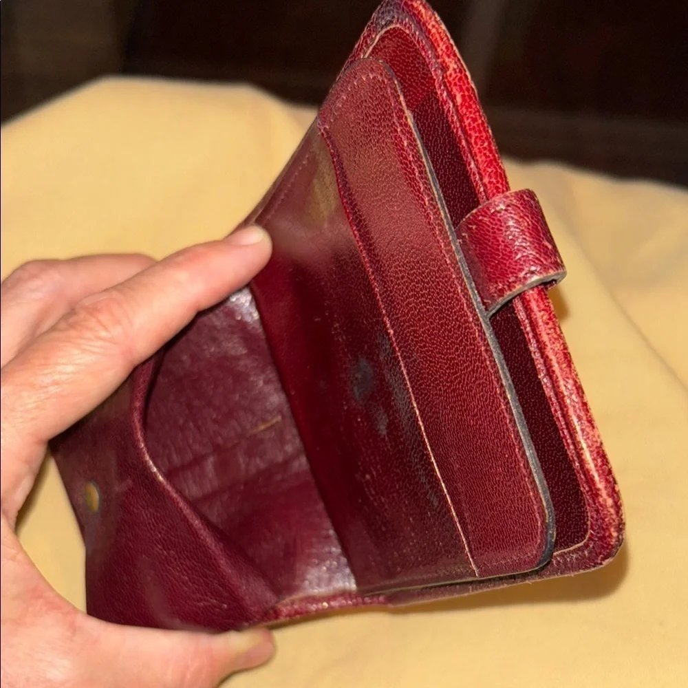 Rare! Christian Dior Red Vintage Trotter Wallet Elegant Compact Design - Picture 8 of 16